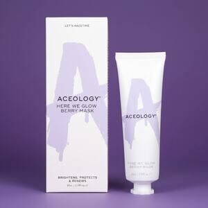 Aceology Here We Glow Berry Mask-Brightening+Exfoliating Fruit Enzyme Mask–NIB